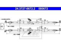 CABLE, PARKING BRAKE FOR FORD FOCUS KUGA ATE 24.3727-0672.2