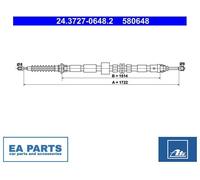Cable, parking brake for FORD MONDEO III Clipper ATE 24.3727-0648.2 NEW