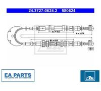Cable, parking brake for FORD SIERRA ATE 24.3727-0624.2