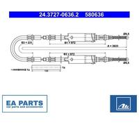 Cable, parking brake for FORD TRANSIT ATE 24.3727-0636.2 NEW