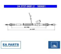 Cable, parking brake for FORD TRANSIT CUSTOM V362 ATE 24.3727-0681.2 NEW