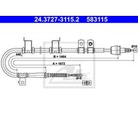 CABLE, PARKING BRAKE FOR HYUNDAI AVANTE ATE 24.3727-3115.2