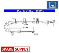 CABLE, PARKING BRAKE FOR HYUNDAI AVANTE ATE 24.3727-3115.2