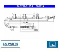 Cable, parking brake for HYUNDAI AVANTE ATE 24.3727-3115.2