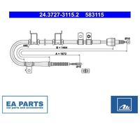 Cable, parking brake for HYUNDAI AVANTE ATE 24.3727-3115.2 NEW