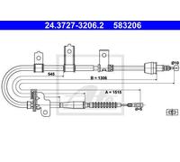 CABLE, PARKING BRAKE FOR KIA EUROSTAR ATE 24.3727-3206.2