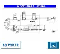 Cable, parking brake for KIA EUROSTAR ATE 24.3727-3206.2
