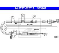 CABLE, PARKING BRAKE FOR KIA EUROSTAR ATE 24.3727-3207.2