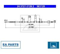 Cable, parking brake for KIA VENGA ATE 24.3727-3128.2