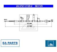 Cable, parking brake for KIA VENGA ATE 24.3727-3129.2