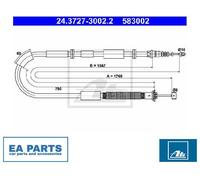 Cable, parking brake for LANCIA DELTA ATE 24.3727-3002.2
