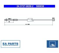 Cable, parking brake for MAZDA 2 ATE 24.3727-0658.2