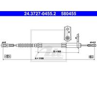 CABLE, PARKING BRAKE FOR MERCEDES-BENZ C140 W140 ATE 24.3727-0455.2