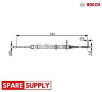 CABLE, PARKING BRAKE FOR MERCEDES-BENZ C204 C218 X218 W212 BOSCH 1 987 482 329