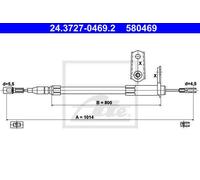 CABLE, PARKING BRAKE FOR MERCEDES-BENZ R129 ATE 24.3727-0469.2
