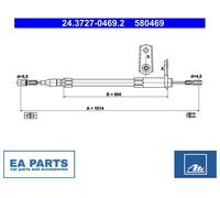 Cable, parking brake for MERCEDES-BENZ R129 ATE 24.3727-0469.2 NEW