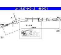 CABLE, PARKING BRAKE FOR MERCEDES-BENZ S123 C123 W123 ATE 24.3727-0401.2