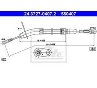 CABLE, PARKING BRAKE FOR MERCEDES-BENZ W114 W115 ATE 24.3727-0407.2