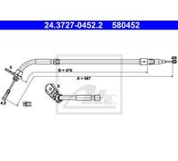 CABLE, PARKING BRAKE FOR MERCEDES-BENZ W169 W245 ATE 24.3727-0452.2