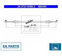 Cable, parking brake for MERCEDES-BENZ X204 ATE 24.3727-0480.2