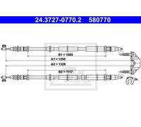 CABLE, PARKING BRAKE FOR OPEL ASTRA H ASTRA H ATE 24.3727-0770.2