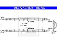 CABLE, PARKING BRAKE FOR OPEL ASTRA H ASTRA H ATE 24.3727-0775.2