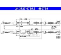 CABLE, PARKING BRAKE FOR OPEL ASTRA CLASSIC F ASTRA F ATE 24.3727-0735.2