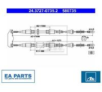 Cable, parking brake for OPEL ASTRA CLASSIC F ASTRA F ATE 24.3727-0735.2
