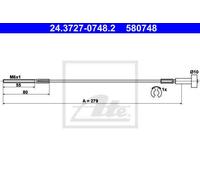 CABLE, PARKING BRAKE FOR OPEL ASTRA CLASSIC G ASTRA G ATE 24.3727-0748.2