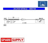 CABLE, PARKING BRAKE FOR OPEL CORSA B TIGRA ATE 24.3727-0744.2