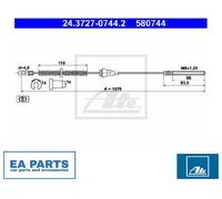 Cable, parking brake for OPEL CORSA B TIGRA ATE 24.3727-0744.2
