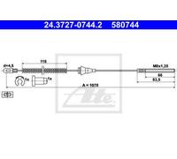 CABLE, PARKING BRAKE FOR OPEL CORSA B TIGRA ATE 24.3727-0744.2