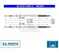 Cable, parking brake for OPEL CORSA E ATE 24.3727-3501.2