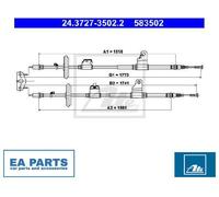 Cable, parking brake for OPEL MOKKA ATE 24.3727-3502.2
