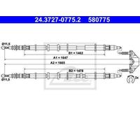 CABLE, PARKING BRAKE FOR OPEL VAUXHALL ATE 24.3727-0775.2