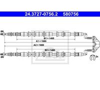 CABLE, PARKING BRAKE FOR OPEL ZAFIRA A ATE 24.3727-0756.2