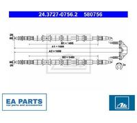 Cable, parking brake for OPEL ZAFIRA A ATE 24.3727-0756.2