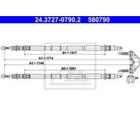 CABLE, PARKING BRAKE FOR OPEL ZAFIRA ATE 24.3727-0790.2