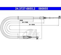 CABLE, PARKING BRAKE FOR PEUGEOT 2008 207 ATE 24.3727-0855.2