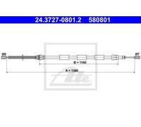 CABLE, PARKING BRAKE FOR PEUGEOT 205 ATE 24.3727-0801.2