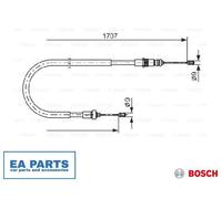 Cable, parking brake for PEUGEOT 206 BOSCH 1 987 477 587