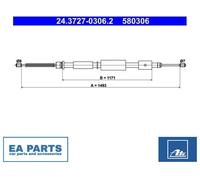 Cable, parking brake for PEUGEOT 306 ATE 24.3727-0306.2