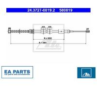 Cable, parking brake for PEUGEOT 306 ATE 24.3727-0819.2