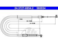 CABLE, PARKING BRAKE FOR PEUGEOT 308 SW ATE 24.3727-0854.2