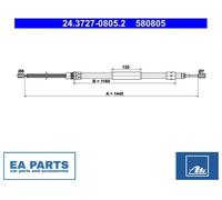 Cable, parking brake for PEUGEOT 309 ATE 24.3727-0805.2 NEW
