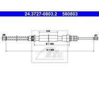 CABLE, PARKING BRAKE FOR PEUGEOT 405 ATE 24.3727-0803.2
