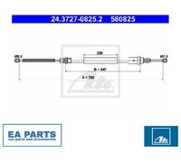 Cable, parking brake for PEUGEOT 406 ATE 24.3727-0825.2