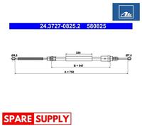 CABLE, PARKING BRAKE FOR PEUGEOT 406 ATE 24.3727-0825.2