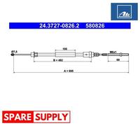 CABLE, PARKING BRAKE FOR PEUGEOT 406 ATE 24.3727-0826.2