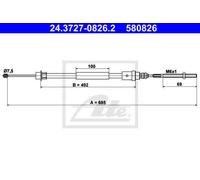 CABLE, PARKING BRAKE FOR PEUGEOT 406 ATE 24.3727-0826.2
